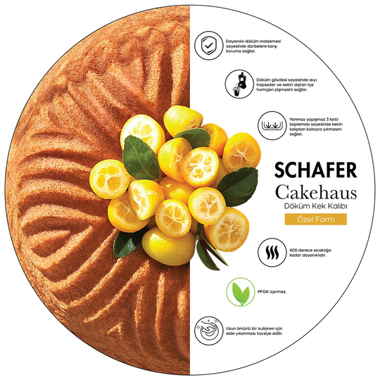 Schafer Cakehaus Kek Kalıbı+Hazırlık Seti 6 Parça-Siyah