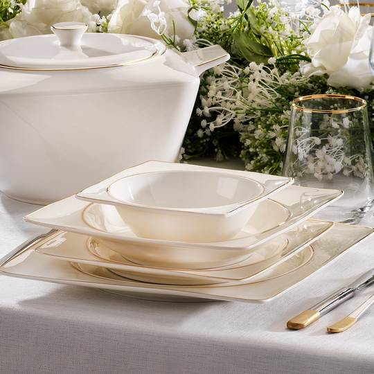 Schafer Glamor Pure Yemek Takımı 60 Parça-Gold