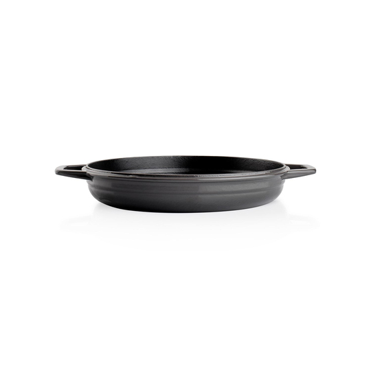 Schafer Guss Chef Döküm Yuvarlak Grill Tava Çift Kulplu 28Cm-1 Parça-Gri