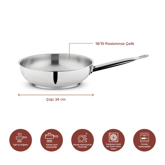 Schafer Held Çelik Tava 24 Cm-1 Parça-Inox