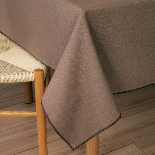 Schafer Home Bianca Keten Polyester Masa Örtüsü 160x250 Cm-Vizon