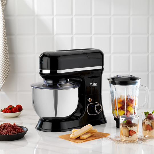 Schafer Prochef Master Multi Kıyma ve Sürahi Blender Aparatlı Stand Mikser 5 L-Siyah