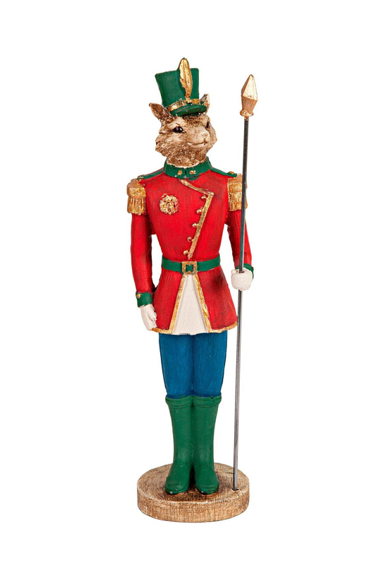 34cm Yılbaşı Dekoratif Kedi Asker Figürü