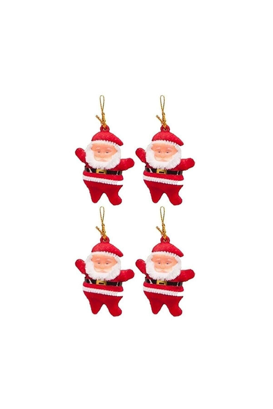 4lü Noel Baba Yılbaşı Çam Ağacı Süsü