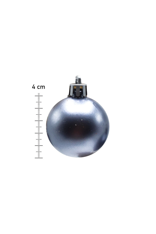 6 lı 4 Cm Yılbaşı Ağacı Süsü Cici Top Füme