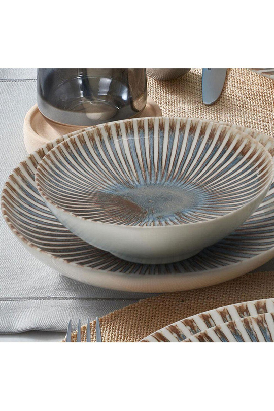 Atina Reaktif 14463 DG 24 Parça 6 Kişilik Porselen Yemek Takımı