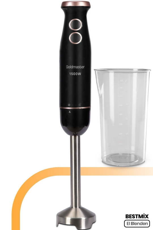 Bestmix Hazneli 1500w 4 Bıçaklı Paslanmaz Çubuk El Blender Seti Gm-7272