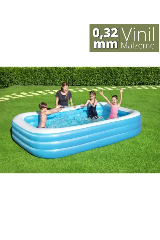 Bestway Jumbo Boy Deluxe Dikdörtgen Şişme Aile Havuzu -54009 305x183x56cm