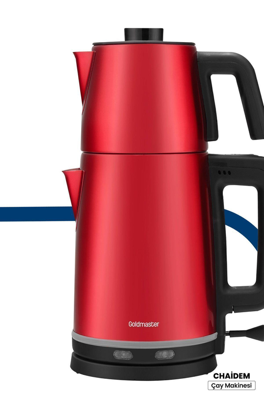 Chaidem Xl 2200 Watt Paslanmaz Çelik Damlatmaz Çelik Çay Makinesi Ve Su Isıtıcısı Kırmızı