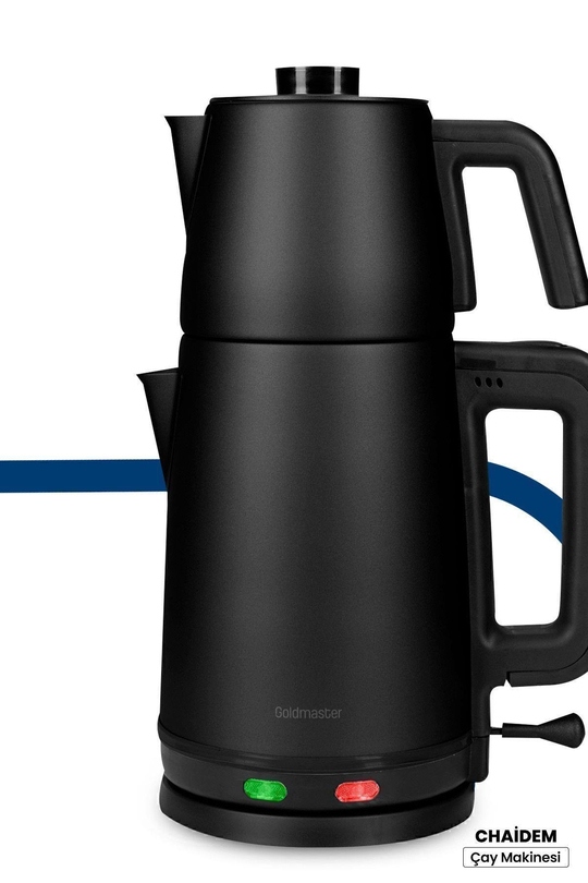 Chaidem Xl 2200 Watt Paslanmaz Çelik Damlatmaz Çelik Çay Makinesi Ve Su Isıtıcısı Siyah