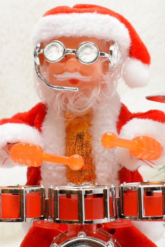 Davulcu Noel Baba Santa Claus Yılbaşı Süsü 19*16cm