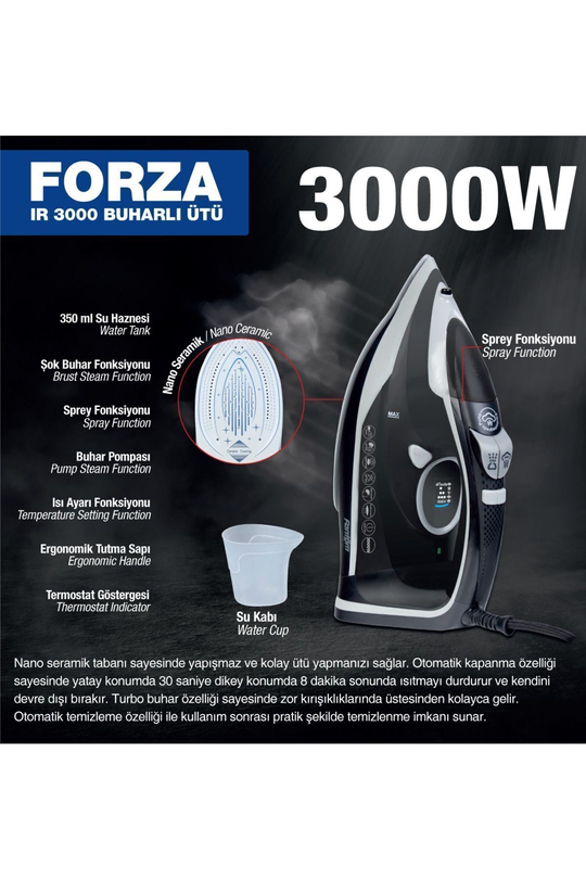 Forza Ir 3000 Buharlı Ütü