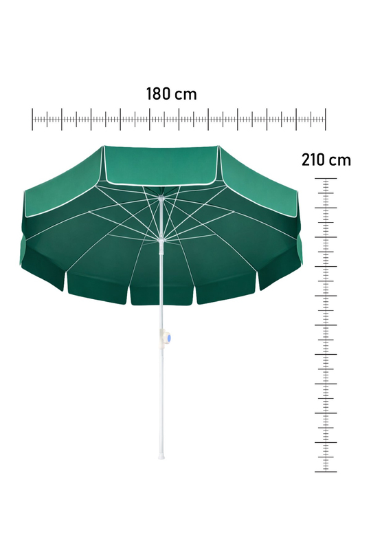 Garden 8 Telli Yüksek Kaliteli Eğilebilir Güneş Geçirmez Plaj Şemsiyesi 200cm - Karışık Renk