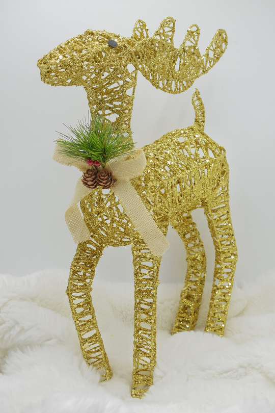 Gold Dekoratif Tel 3d Geyik Yılbaşı Süsü