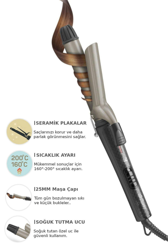 Lisa Saç Maşası Seramik Plaka 25mm - AR5027