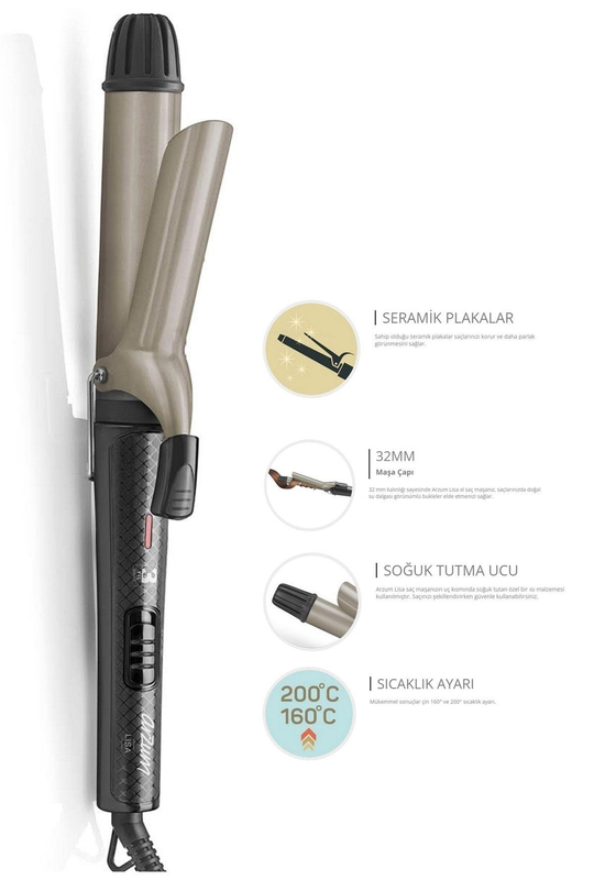 Lisa XL Saç Maşası Seramik Plaka 32mm - AR5028