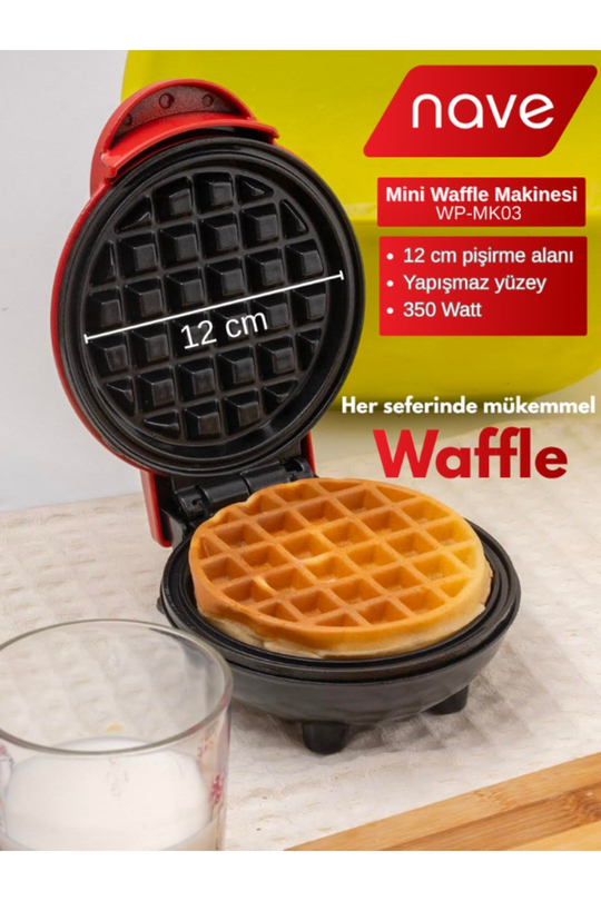 NAVE WP-MK03 WAFFLE MAKİNESİ KIRMIZI