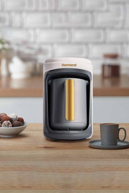 Pottoman 1860h 5 Fincan Kapasiteli Bol Köpüklü Türk Kahve Makinesi,  Krem Gold