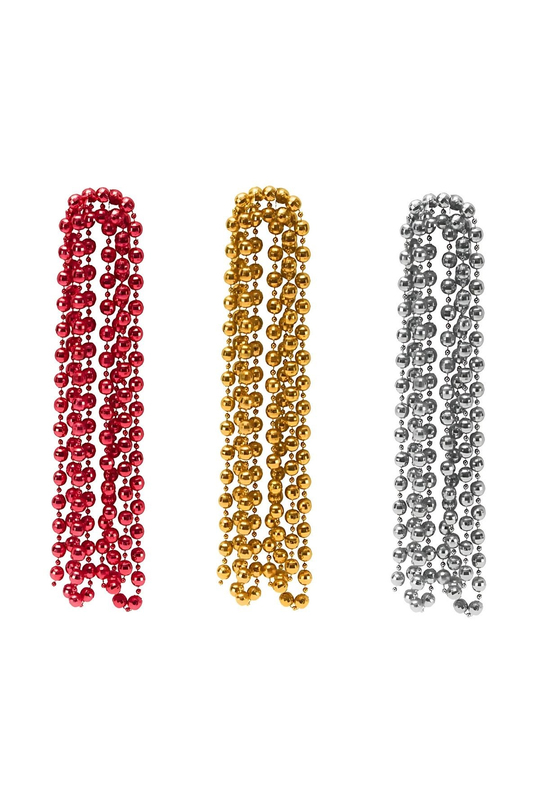 Premium 5 metre 6mm Yılbaşı Zincir Süs Kırmızı