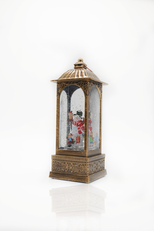 Premium Collection Dekoratif Işıklı Yılbaşı Süs Kare Kar Küresi