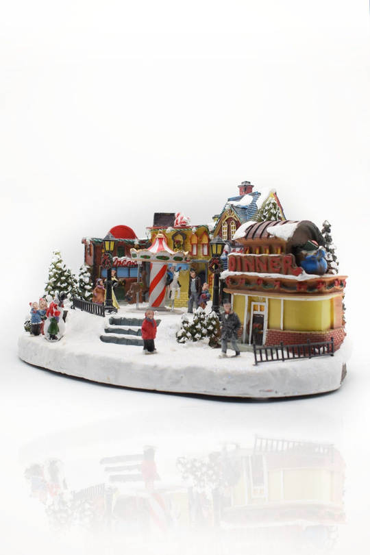 Premium Collection Dekoratif Noel Şehri Işıklı Süs 19*38 cm