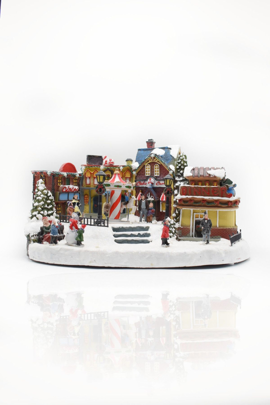 Premium Collection Dekoratif Noel Şehri Işıklı Süs 19*38 cm