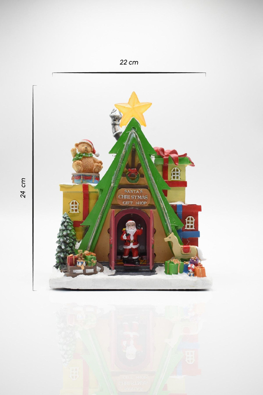 Premium Collection Dekoratif Santas Christmas Hediye Dükkanı Yılbaşı Süs 24*22 cm
