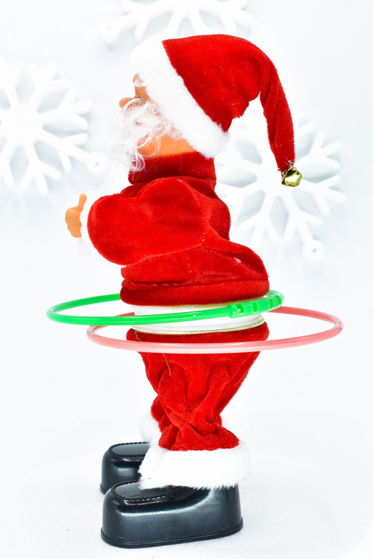 Premium Hareketli HulaHoop Noel Baba Dekoratif Yılbaşı Süsü