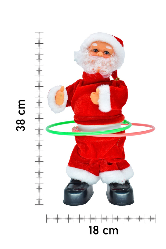 Premium Hareketli HulaHoop Noel Baba Dekoratif Yılbaşı Süsü