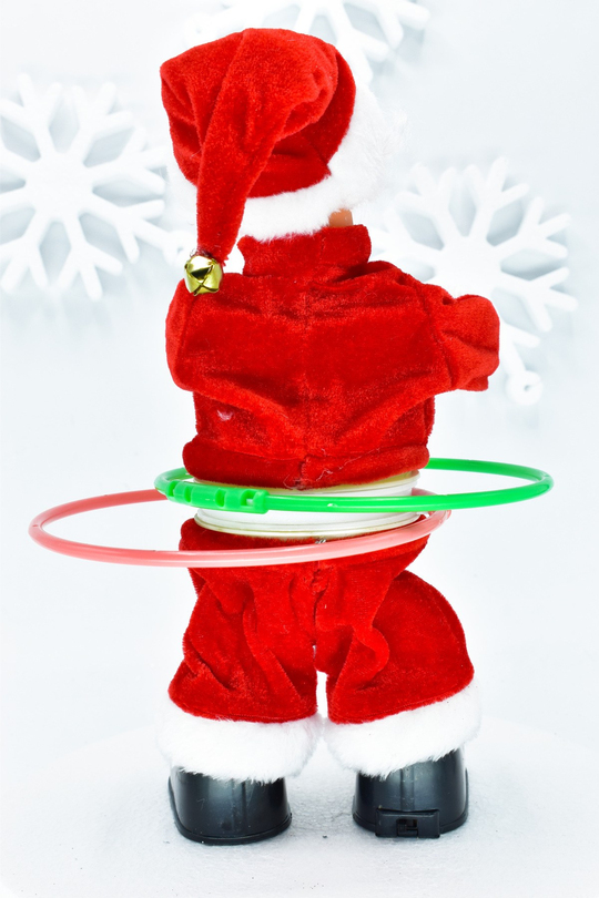 Premium Hareketli HulaHoop Noel Baba Dekoratif Yılbaşı Süsü