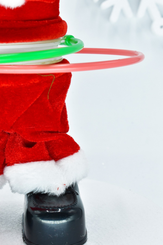 Premium Hareketli HulaHoop Noel Baba Dekoratif Yılbaşı Süsü
