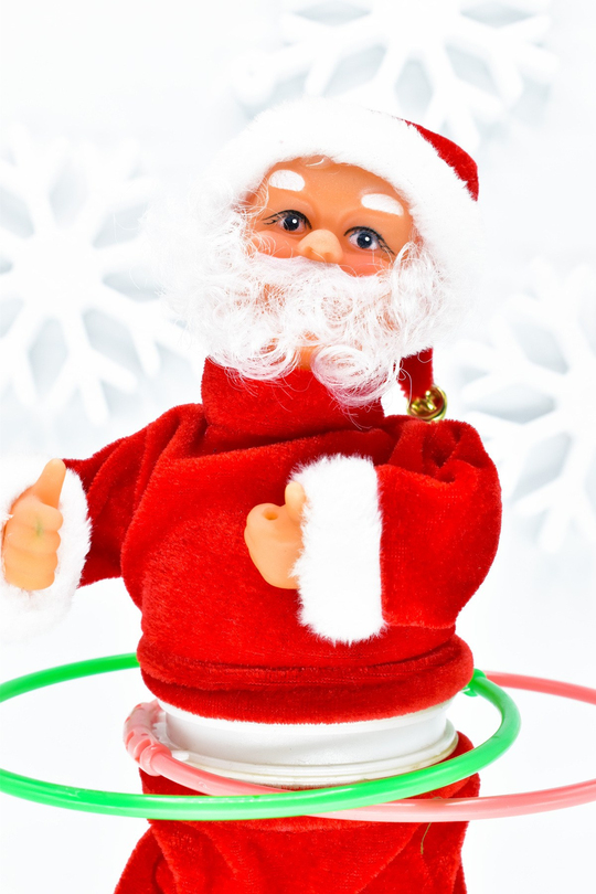 Premium Hareketli HulaHoop Noel Baba Dekoratif Yılbaşı Süsü