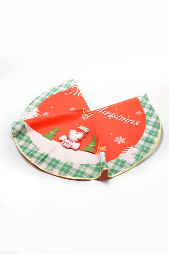 Premium Lüx Ağaç Örtüsü 90*90 CM Yeşil-Kırmızı