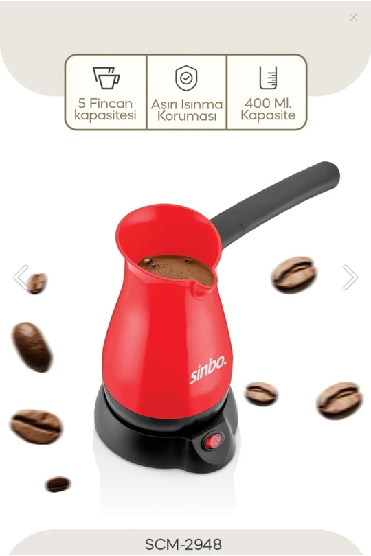 Scm 2948 Türk Kahve Makinesi Kırmızı Sinbo