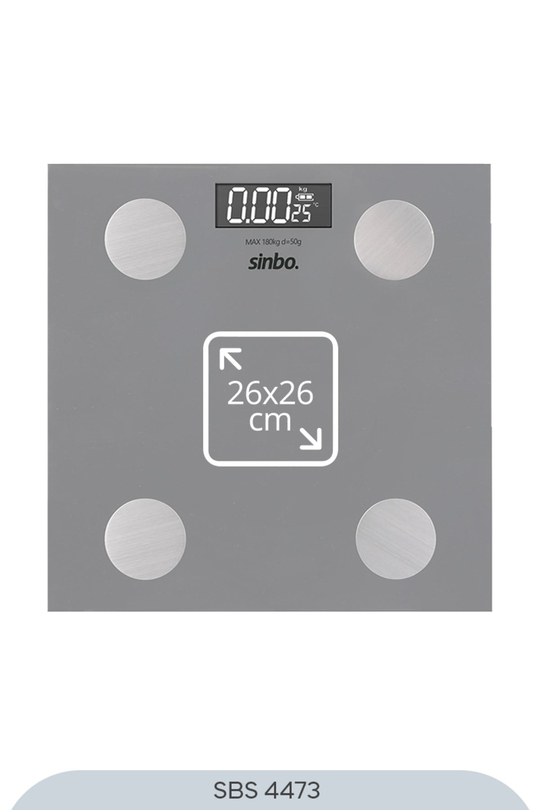 Sinbo SBS-4473 Bluetooth Dijital Yağ Su Kas Vücut Kitle Endeksi Kilo Ölçer Tartı Baskül