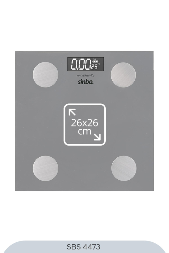Sinbo SBS-4473 Bluetooth Dijital Yağ Su Kas Vücut Kitle Endeksi Kilo Ölçer Tartı Baskül