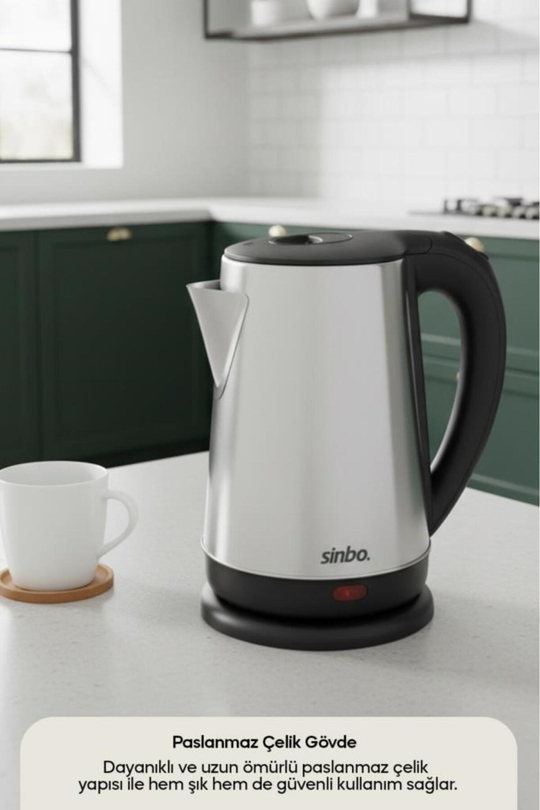 Sinbo SK-8026 1500 W 1.8 Lt Çelik Kettle Su Isıtıcı 360 Derece