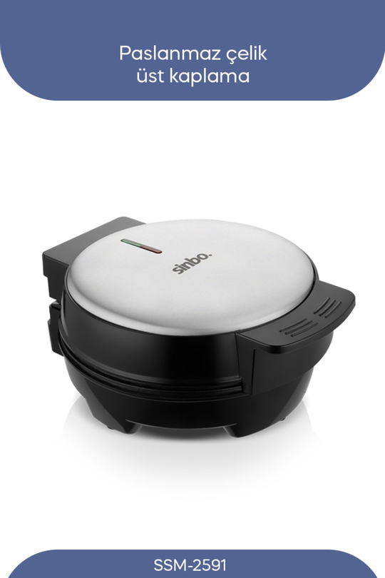 Sinbo Ssm-2591 Belçika Waffle Makinesi, Yapışmaz Kaplama 1000 Watt