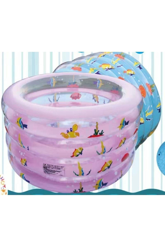 Şişme Tabanlı 100X60 CM Pembe Çocuk Havuzu