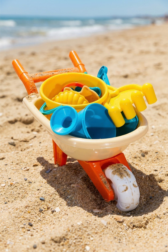 Toys El Arabası Aksesuarlı Plaj Kum Kovası Oyun Seti