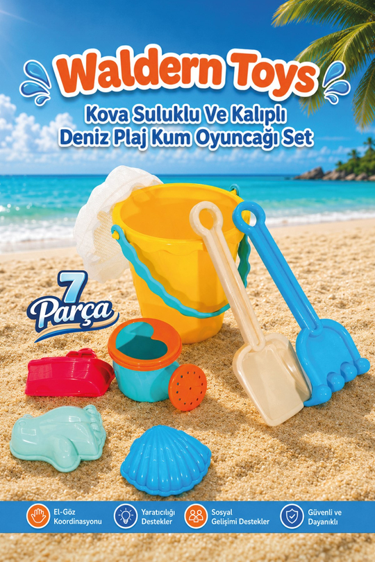 Toys Kova Suluklu Ve Kalıplı Deniz Plaj Kum Oyuncağı Set