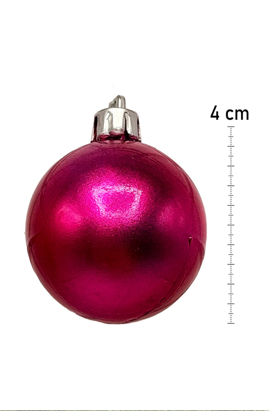 Waldern 12li Yılbaşı Çam Ağacı Topu 4cm Fuşya