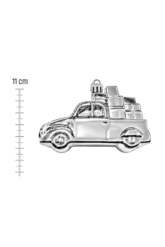 Waldern 3lü 11 Cm Araba Figürlü Yılbaşı Ağacı Süsü Gümüş
