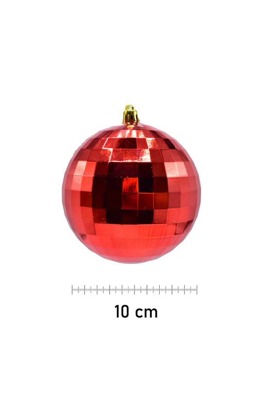 Waldern 6 Lı 10 Cm Disko Yılbaşı Ağacı Süsü Cici Top Kırmızı