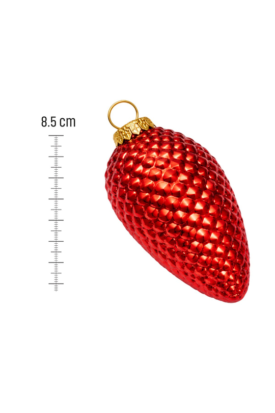 Waldern 6lı 8.5 cm Kozalak Figürlü Çam Ağacı Süsü Kırmızı