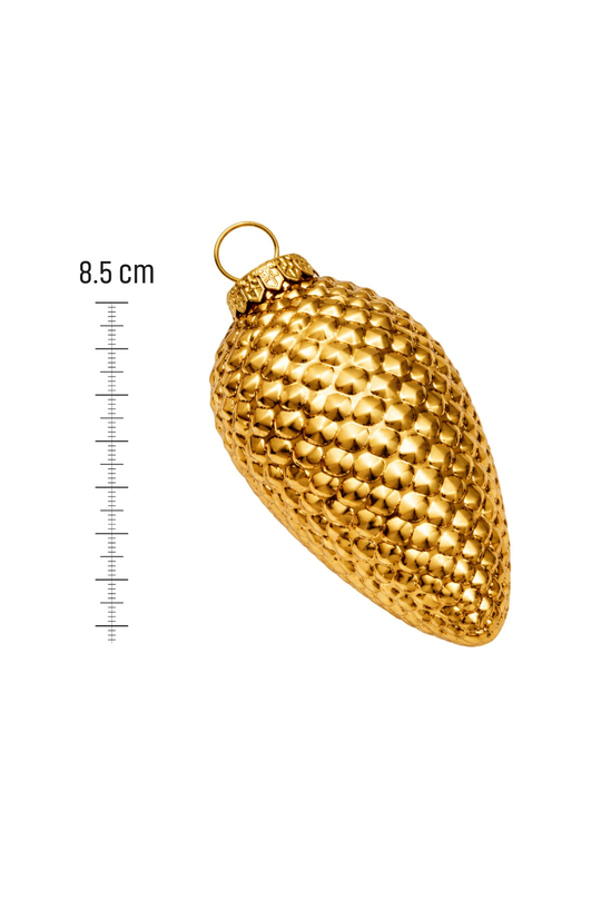 Waldern 6lı 8.5 cm Kozalak Figürlü Yılbaşı Çam Ağacı Süsü Gold