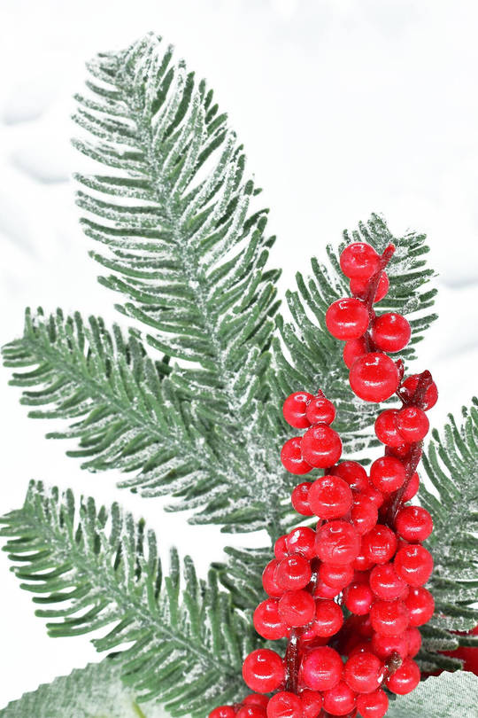 Waldern Kokina Süs 4lü Karlı Yılbaşı Çiçeği 30 Cm
