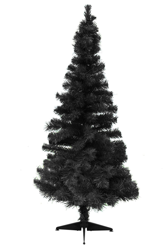 Waldern Luxury Yılbaşı Siyah Çam Ağacı 120 CM Plastik Ayaklı Yılbaşı Ağacı