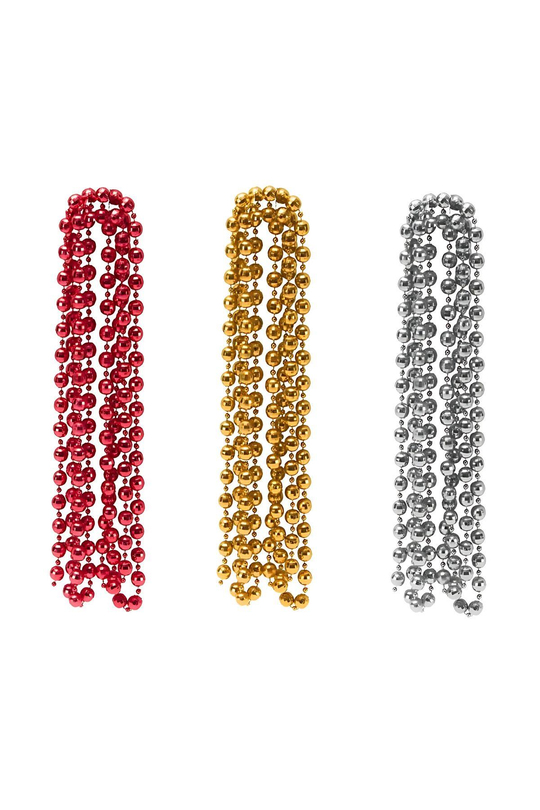 Waldern Premium 5 metre 6mm Yılbaşı Zincir Süs Kırmızı