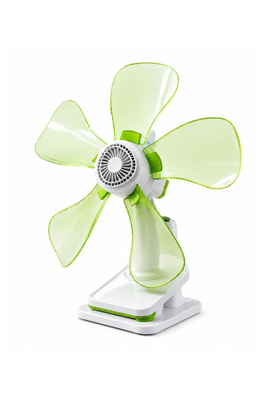 Waldern Taşınabilir, Sessiz Akrobat - Klipsli Fan - Masa Üstü Yeşil Vantilatör - 32 cm & 180 Eğim